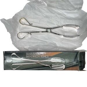 Godinger vintage silver plated sandwich thongs